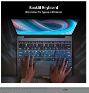 Chuwi CoreBook X - backlit keyboard